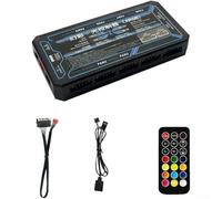 Girftong ARGB Controller ventola con telecomando wireless, hub a 6 pin per illuminazione case PC, modalità musica, porte multiple per effetti RGB personalizzabili, facile installazione plug-and-play
