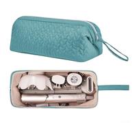 Girftong Borsa portaoggetti multifunzione per asciugacapelli, ferro arricciacapelli, portatile, resistente al calore, con scomparti per organizzare i viaggi e la casa, in cotone (verde)