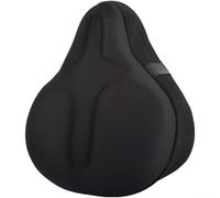 Girftong Coprisella per bicicletta fissa, cuscino imbottito in spugna e silicone, sella larga antiscivolo per cyclette, memory foam traspirante, 275 x 260 mm (nero)
