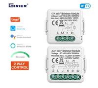 GIRIER Tuya Wifi Smart Dimmer Switch Modulo 10A Supporto Controllo a 2 vie Interruttore della luce dimmerabile 1 2 Gang Funziona con Alexa Google Home