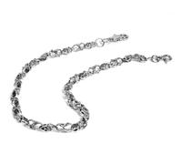 Girinme Catena per taschino, unisex, stile punk con teschio, per biker, pantaloni, jeans, portafoglio, Argento, 25.2'', moderno