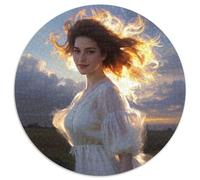 Girl 1000 Pieces Round Puzzles Creative Jigsaw Impossible Hard Difficult Challenging for Adults And Kids Unique Challenge Game 1000pcs (67.5x67.5cm)