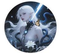 Girl 1000 Pieces Round Puzzles Creative Jigsaw Impossible Hard Difficult Challenging for Adults And Kids Unique Challenge Game 1000pcs (67.5x67.5cm)