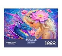 Girl And Dragon Jigsaw Puzzle,1000 Pezzi Classici, Per Adulti E Bambini Da 14 Anni E Più Giochi Del Cervello Perfetto Per Appassionati Di Esperti - Decorazione Della Casa 52x38cm/1000pcs