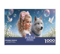 Girl And Wolf Puzzle Giochi 1000 Pezzi Regalo Per Lui E Per Lei Arte Interesting Puzzle Adulti Idea Regalo Per 38x26cm/1000pcs