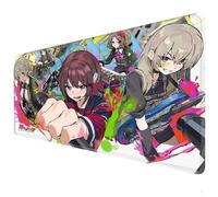 Girl band anime mouse pad, mouse pad XXL - big anime mousepad - sewn edge - non slip base - suitable for gaming mousepad, office, computer keyboard pad, girl's anger 90 × 40