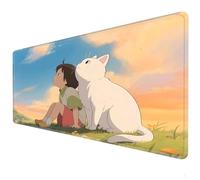 Girl cat mouse pad XXL 90 x 40 cm | Non slip table pad | Waterproof gaming mousepad | PC gaming mousepad suitable for laptop office
