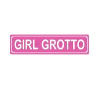 GIRL GROTTO Space Metal Tin Street Sign Bar Cafe Garage Cave Home Room Wall Bagno Agriturismo Giardino Portico Patio Decor 40,6 x 10,2 cm