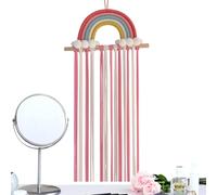Girl Hair Bows Holder, Wall Mount Hair Clip Organizer with Rainbow Design, Multi-Purpose Bow Claw Storage, Decorative Accessory for Bedroom Organization