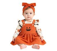 Girl Halloween Outfit 3 Piece Ghost Pumpkin Corduroy Costume