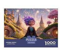 Girl in An Elaborate Kimono 1000 Pcs Cartone Robusto Puzzle Cherry Blossom Town Sfida Unica Gioco Creativo Puzzle Per Bambini 70x50cm/1000pcs