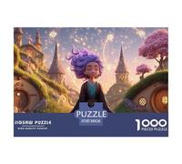 Girl in An Elaborate Kimono 1000 Pcs Cartone Robusto Puzzle Cherry Blossom Town Sfida Unica Gioco Creativo Puzzle Decorazioni Per La Casa 38x26cm/1000pcs