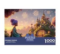 Girl in An Elaborate Kimono 1000 Pezzi Cartone Robusto Puzzle Whimsical Town Antistress Gioco Creativo Puzzle Per Adulti E Bambini 38x26cm/1000pcs