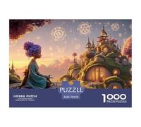 Girl in An Elaborate Kimono 1000 Pezzi Cartone Robusto Puzzle Whimsical Town Sfida Unica Giocattoli Educativi Puzzle Per Bambini 70x50cm/1000pcs