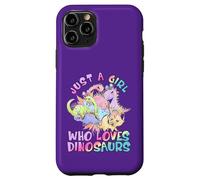 Girl Loves Dinosaurs Science Museum Kid Viola Rosa Compleanno Custodia per iPhone 11 Pro