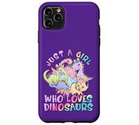 Girl Loves Dinosaurs Science Museum Kid Viola Rosa Compleanno Custodia per iPhone 11 Pro Max