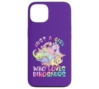 Girl Loves Dinosaurs Science Museum Kid Viola Rosa Compleanno Custodia per iPhone 13
