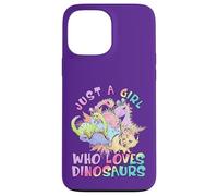 Girl Loves Dinosaurs Science Museum Kid Viola Rosa Compleanno Custodia per iPhone 13 Pro Max