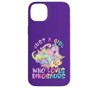Girl Loves Dinosaurs Science Museum Kid Viola Rosa Compleanno Custodia per iPhone 14 Plus