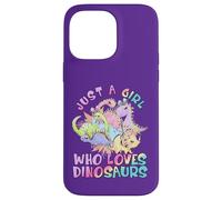 Girl Loves Dinosaurs Science Museum Kid Viola Rosa Compleanno Custodia per iPhone 14 Pro Max
