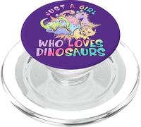 Girl Loves Dinosaurs Science Museum Kid Viola Rosa Compleanno PopSockets PopGrip per MagSafe