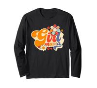 Girl Mama Cute Groovy Retro Floral Girl Mom Vintage Mama Maglia a Manica