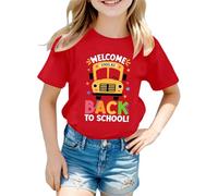 Girl of School Shirt Big Kid School's Out for Summer T-Shirt Flower Sunglasses Graphic Short Sleeve Tee Top Abbigliamento Top, Rosso, 6-7 Anni