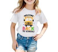Girl of School Shirt Big Kid School's Out for Summer T-Shirt Flower Sunglasses Graphic Short Sleeve Tee Top Abbigliamento Top, bianco, 3-4 Anni