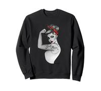 Girl Power Modern Rosie The Riveter Pin up Arte retrò Felpa