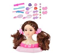 Girl’s Doll Head Kit - 7.48 Inches Kids Hair Styling Doll Head, Makeup Pretend Play Set | Educational Hairdressing Toy For Birthday Thanksgiving Christmas Children’s Day Creative Fun Activity