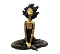 Girl Sculptures Home Decor, Afro Girl Resin Art, Modern Indoor Decorations, Apartment Display, Elegant Female Statue Artwork for Bedroom, Living Room, Study, Bookshelf, Dorm, Hotel and Restaurants Use