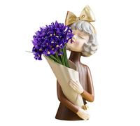 Girl Statue Vaso - Elegante statuetta in resina per piante e sculture creative, con vaso per studi della camera da letto, tavolo da pranzo e decorazione del soggiorno