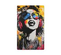 Girl Street Art Graffiti Singolo Toggle Blank Wall Plate Copertura Interruttore Luce Decorativo 1 Gang per Cucina Camera Bagno Dimensioni 11,4 x 7 cm