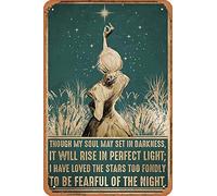 Girl Though My Soul May Set In Darkness, It Will Rise In Perfect Light, I Have Loved The Stars Too Affly To Be Fearful Of The Night Poster Targa in metallo decorativa per la casa in stile vintage, 30 x 20 cm