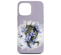 Girl Who Loves Dragons Purple Dragon Flower Butterfly Floral Custodia per iPhone 13 Pro Max