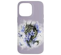 Girl Who Loves Dragons Purple Dragon Flower Butterfly Floral Custodia per iPhone 14 Pro Max