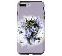 Girl Who Loves Dragons Purple Dragon Flower Butterfly Floral Custodia per iPhone 7 Plus/8 Plus