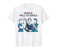 Girl Will be Girls Patriotic Feminist 4 luglio Maglietta