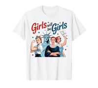 Girl Will be Girls Patriotic Feminist 4 luglio Maglietta