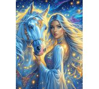 Girl with A Unicorn in A Magical Forest Puzzle 1000 Pezzi Per Famiglia E Amici Scenery Science Fiction Rompicapo Relax Pressione Ridotta Giochi Da Tavolo Per Serate in Compagnia Regalo Natale 2025 100