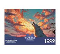 Girl with Wolf 1000 Pezzi Cartoncino Premium Puzzle Wolf Under The Sunset Sfida Unica Gioco Creativo Puzzle Per Adulti E Bambini 38x26cm/1000pcs