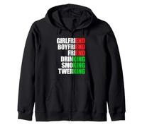 Girlfriend End Drinking King Single Addio al Celibato Festa Felpa con Cappuccio