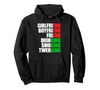 Girlfriend End Drinking King Single Addio al Celibato Festa Felpa con Cappuccio