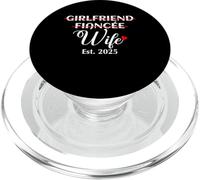 Girlfriend Fiancée Wife Est. 2025 Funny Women's Marriage PopSockets PopGrip per MagSafe