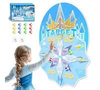 GirliGlee Freccette Bersaglio per Bambini, Bersaglio Freccette con 12 Palline Adesive, Frozen 3 4 5 6 7 8 9 Anni Bambina,Regalo Frozen Compleanno Principessa Giocattolo