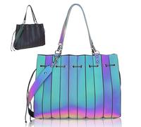 Girlove Borsa e borsa olografica riflettente e geometrica