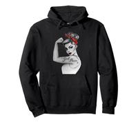 GirlPower Pinup Retro Moderno Rosie la Rivettatrice Icona Femminista Felpa con Cappuccio