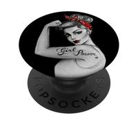 GirlPower PinUp Retro Moderno Rosie la Rivettatrice Icona Femminista PopSockets PopGrip Adesivo