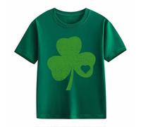 Girls and Boys Casual Short Sleeved T Shirt St Day Middle and Large Children's Retro Personality 2D Printing Children's Loose Short Sleeved Training Shirt Girls, Ag., 12-13 Jahre