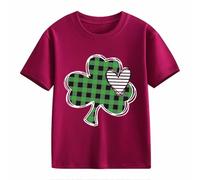 Girls and Boys Casual Short Sleeved T Shirt St Day Middle and Large Children's Retro Personality 2D Printing Children's Loose Short Sleeved Bambini T Shirt Pancia, Vino, 12-13 Jahre